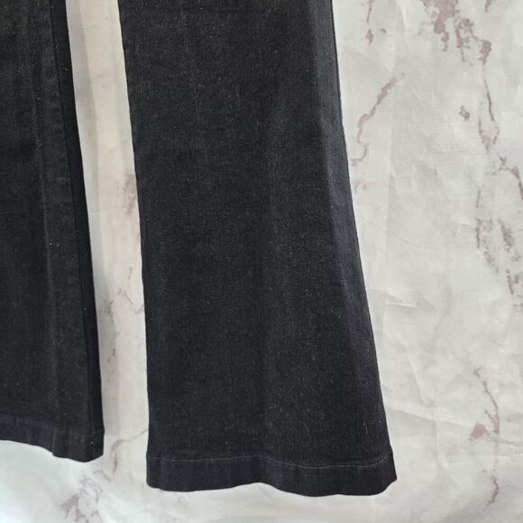 Spanx Jeans Womens Small Black Everywear Flare Denim Jean High Rise Wide 20326R - Picture 4 of 12